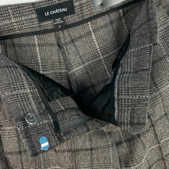 Le Chateau Montreal Pants Trousers Sits At The Waist Slim Leg Plaid NWT - Picture 7 of 7